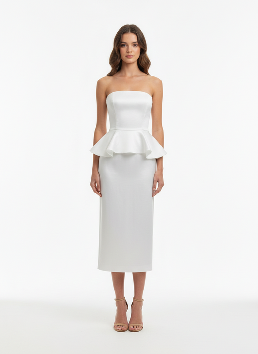 Vestido peplum blanco