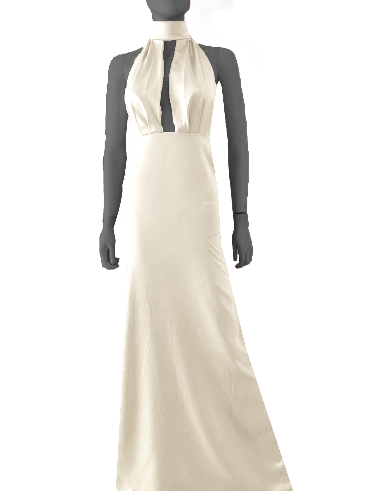 Vestido halter satén blanco