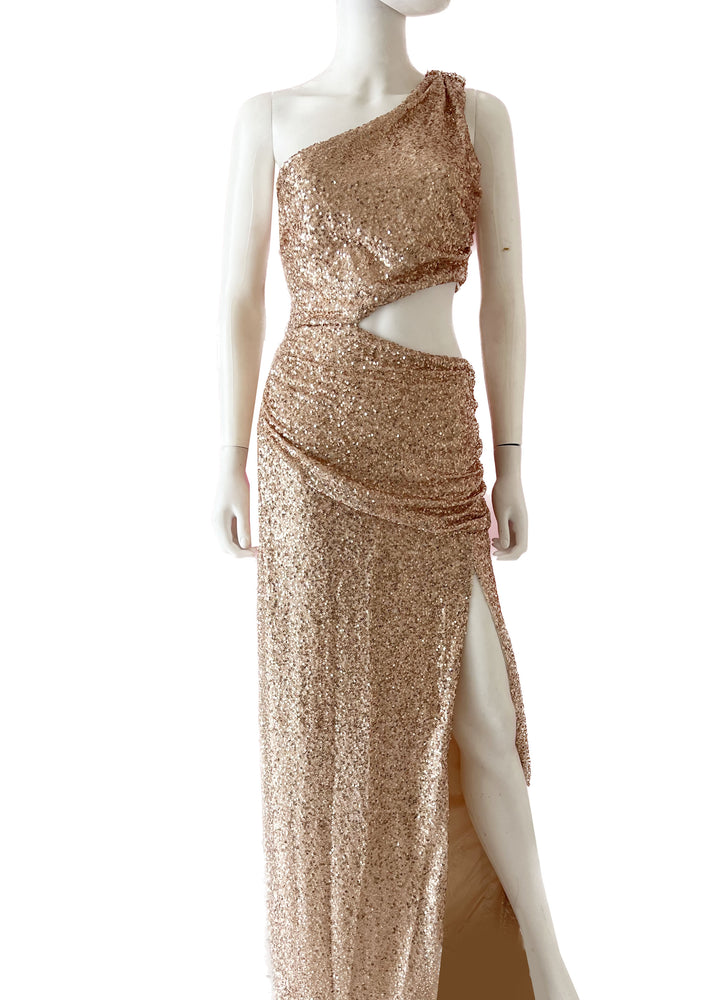 Vestido lentejuela rose gold.