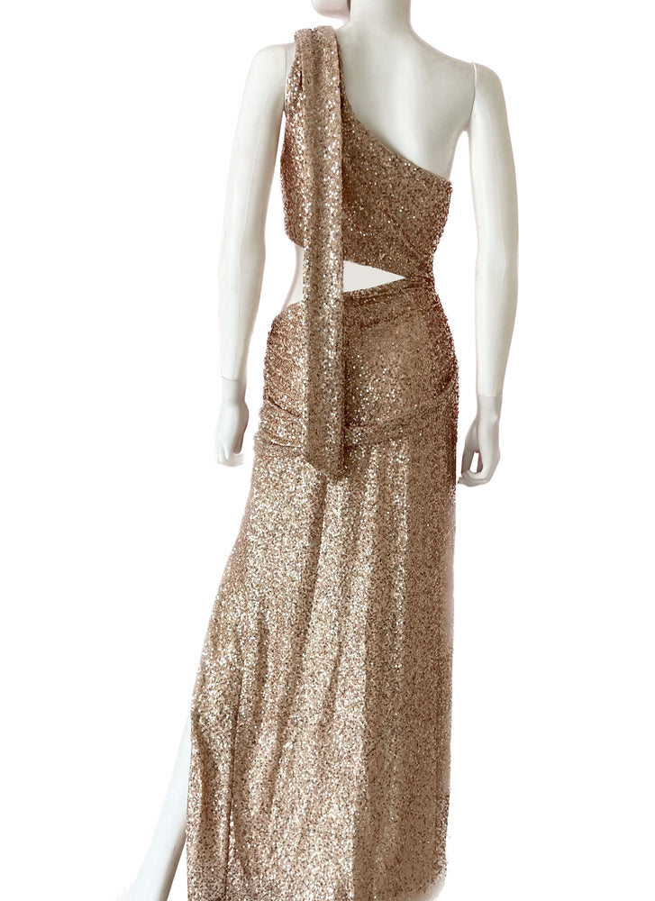 Vestido lentejuela rose gold.