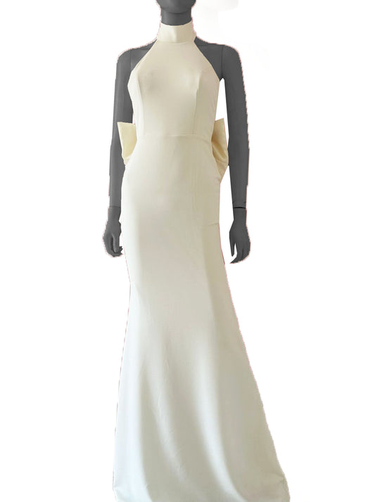 Vestido halter  moño espalda ivory