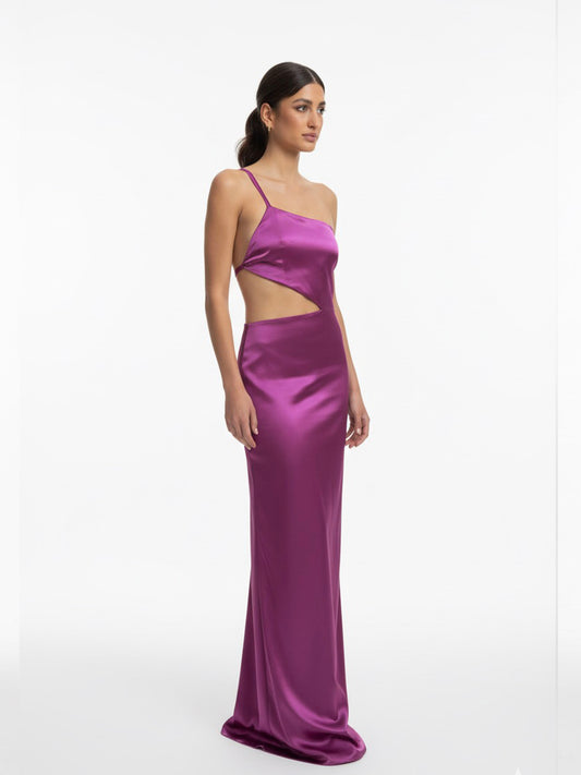 Vestido triángulo en espalda bugambilia.