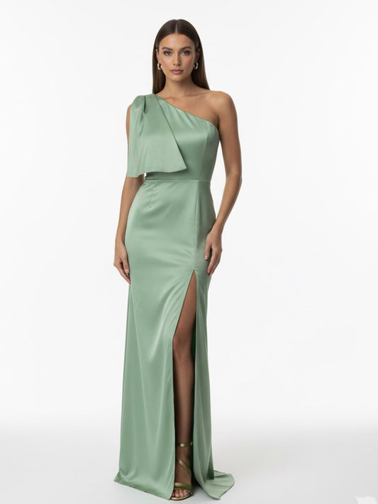 Vestido moño triángulo pistache