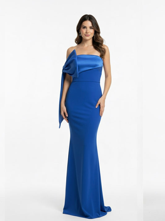 Vestido moño en brazo azul rey