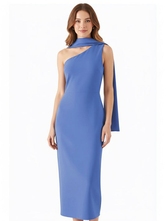 Vestido banda colgante en cuello azul
