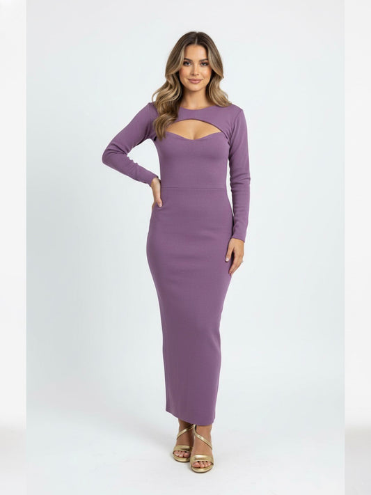 Vestido lavanda detalle en Pecho