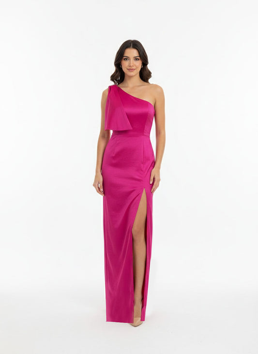 Vestido triángulo rosa mexicano.