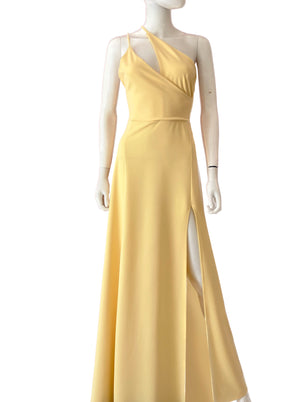 Vestido dos straps de lado amarillo