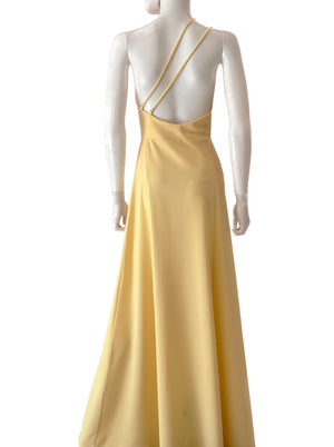 Vestido dos straps de lado amarillo