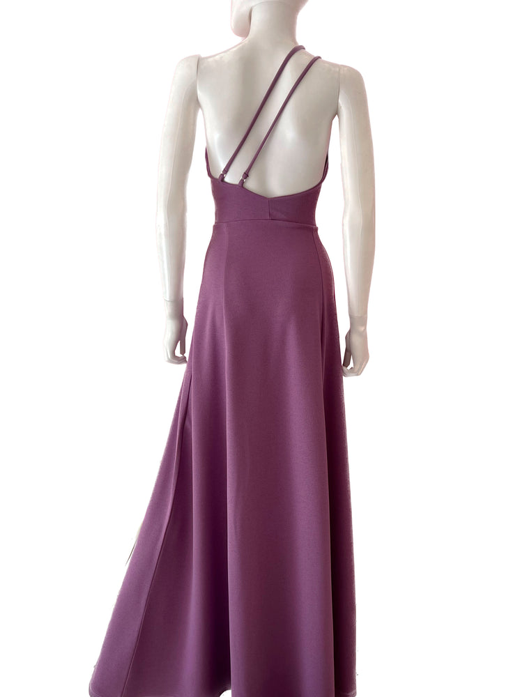 Vestido dos straps de lado morado.