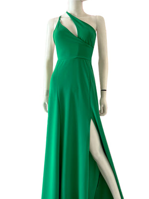 Vestido dos straps de lado verde.