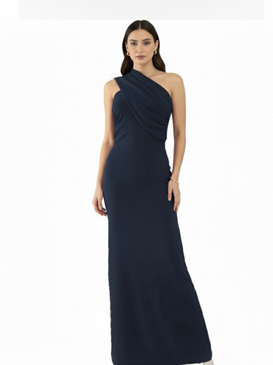 Vestido pieza cruzada azul marino