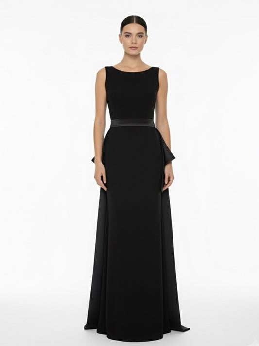 Vestido cauda con volantes negro