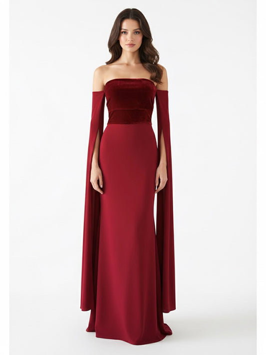 Vestido mangas colgantes rojo