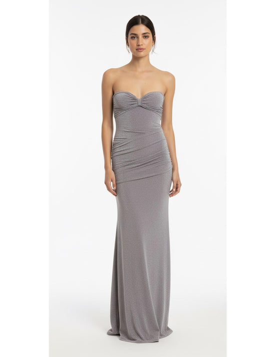 Vestido glitter drapeado.