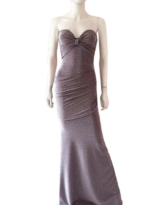 Vestido glitter drapeado.
