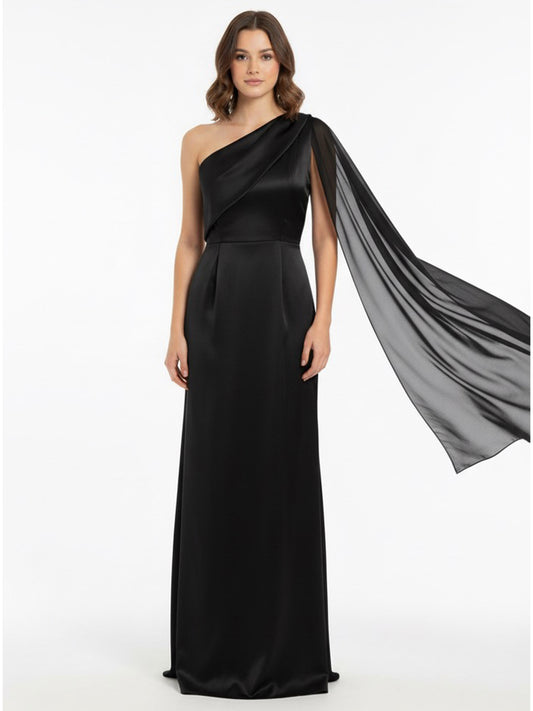 Vestido manga shiffon negro.