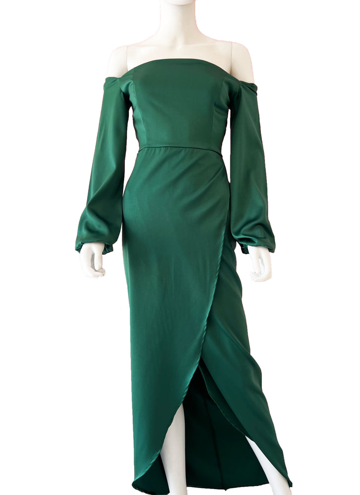 Vestido tulipán dos mangas verde.