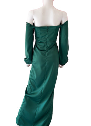 Vestido tulipán dos mangas verde.