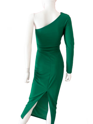 Vestido pétalo verde.