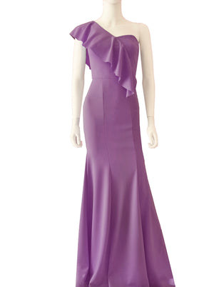 Vestido olán cruzado morado.