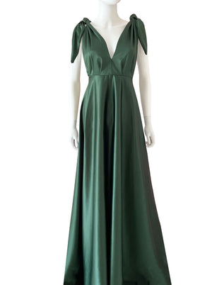 Vestido escotes con amarres verde