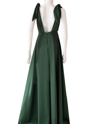 Vestido escotes con amarres verde