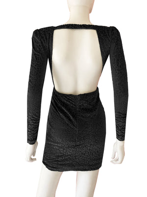 Vestido velvet animal print negro.