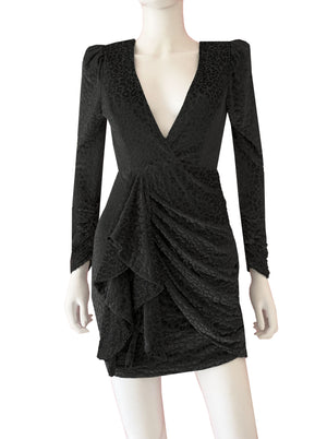 Vestido velvet animal print negro.