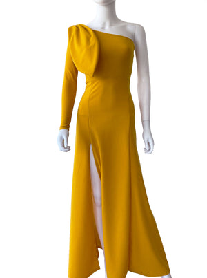 vestido pétalo amarillo