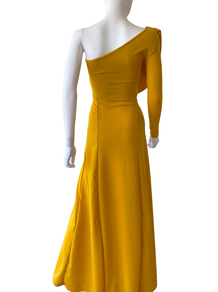 vestido pétalo amarillo