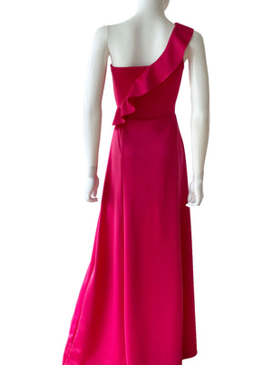 Vestido tirante olán rosa mexicano