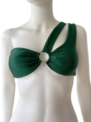 Top bikini aro y tirante verde.