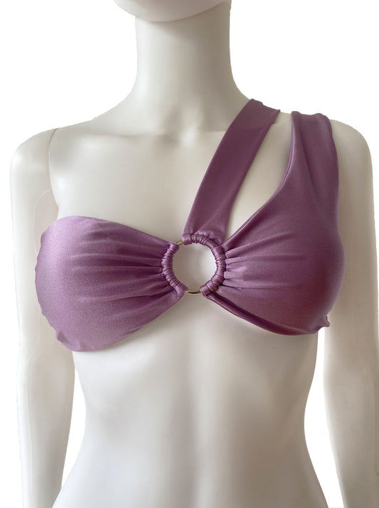Top bikini aro y tirante lila.