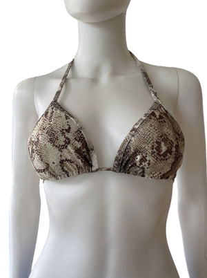 Top bikini triangulo animal print.