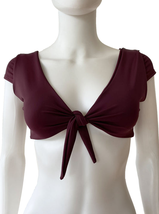 Top manguita nudo tinto
