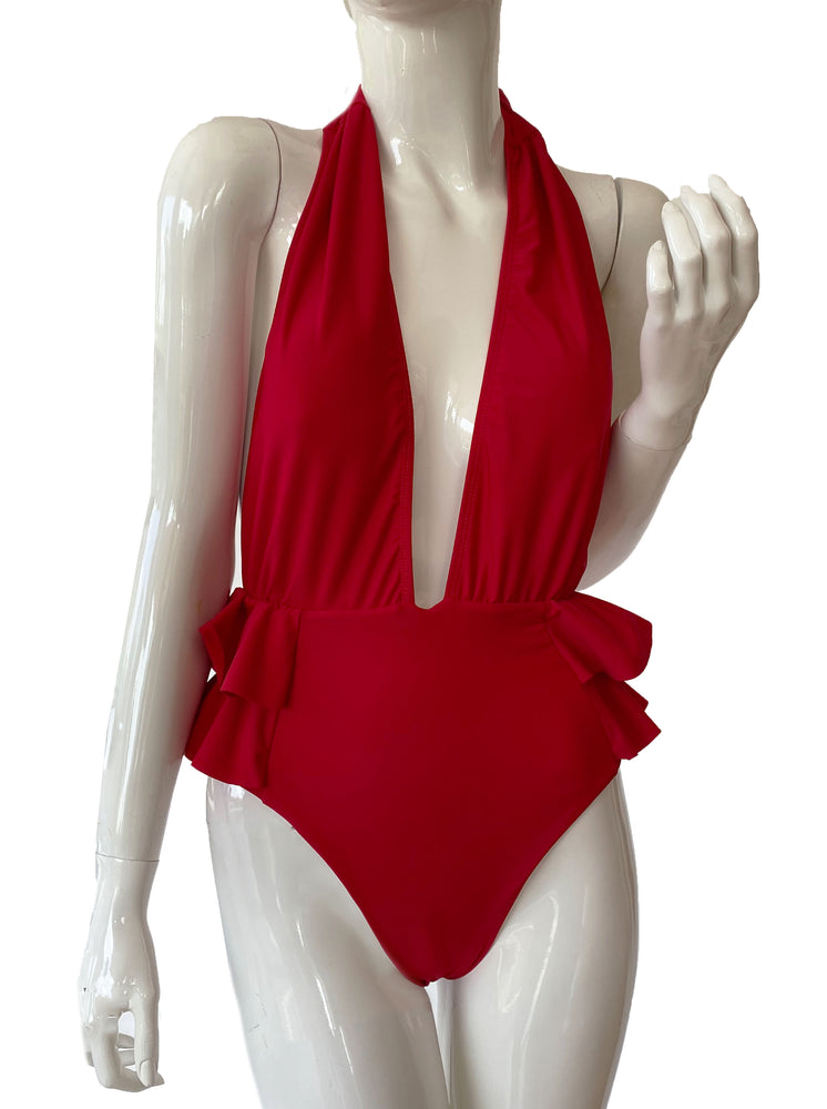 Monokini halter olanes  rojo.