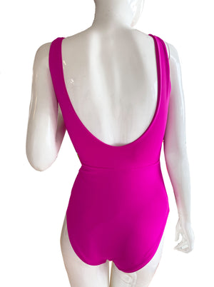 Monokini amarre rosa neón.