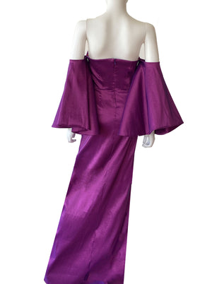 Vestido manga oversize morado.