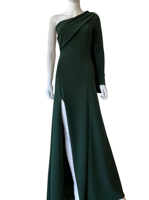 Vestido con colgante en hombro verde.