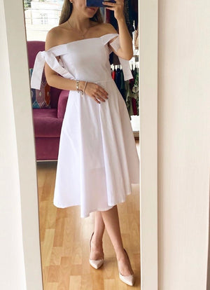 Vestido nudos midi blanco.